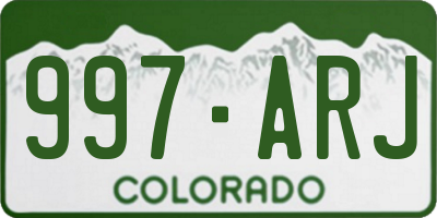 CO license plate 997ARJ