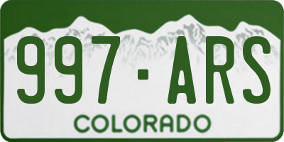 CO license plate 997ARS