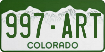 CO license plate 997ART