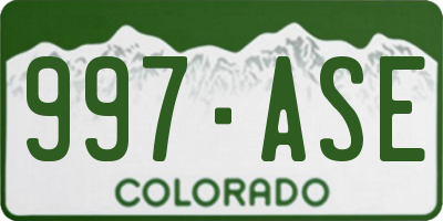 CO license plate 997ASE