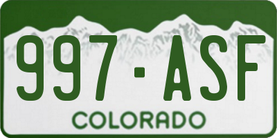 CO license plate 997ASF