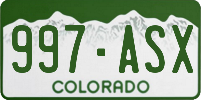 CO license plate 997ASX