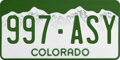 CO license plate 997ASY