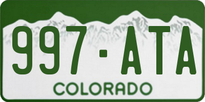 CO license plate 997ATA