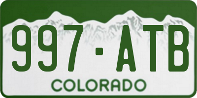 CO license plate 997ATB