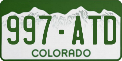 CO license plate 997ATD