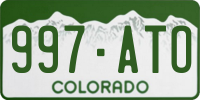 CO license plate 997ATO
