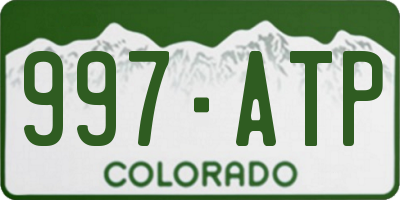 CO license plate 997ATP