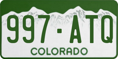CO license plate 997ATQ