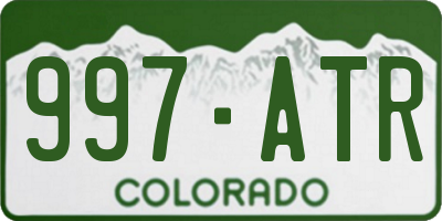 CO license plate 997ATR