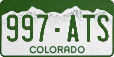 CO license plate 997ATS
