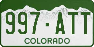 CO license plate 997ATT
