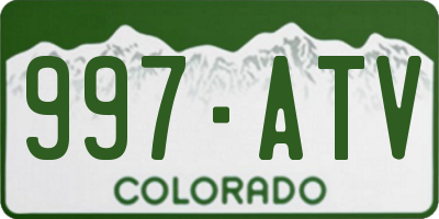 CO license plate 997ATV
