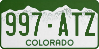 CO license plate 997ATZ