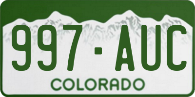 CO license plate 997AUC