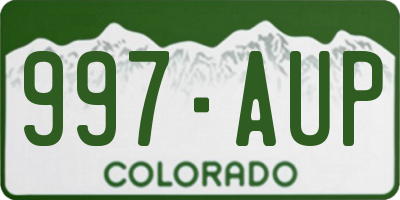 CO license plate 997AUP