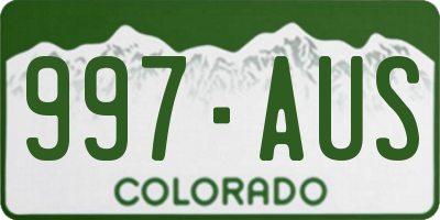 CO license plate 997AUS