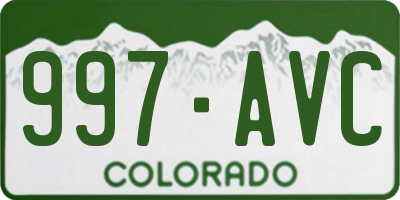 CO license plate 997AVC