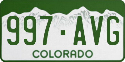 CO license plate 997AVG