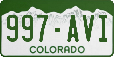 CO license plate 997AVI