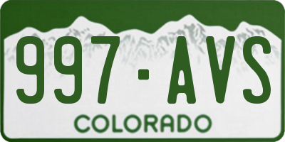 CO license plate 997AVS