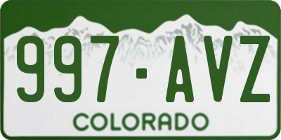 CO license plate 997AVZ