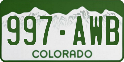 CO license plate 997AWB