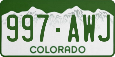 CO license plate 997AWJ