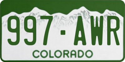 CO license plate 997AWR