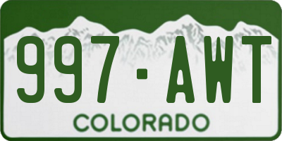 CO license plate 997AWT