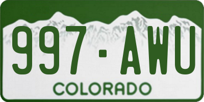 CO license plate 997AWU