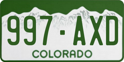 CO license plate 997AXD