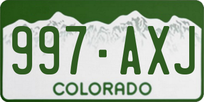CO license plate 997AXJ