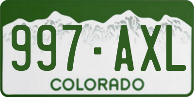 CO license plate 997AXL