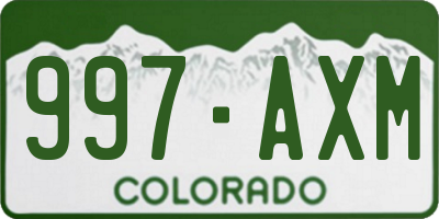 CO license plate 997AXM