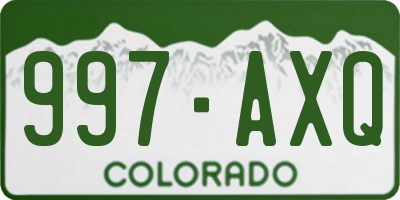 CO license plate 997AXQ