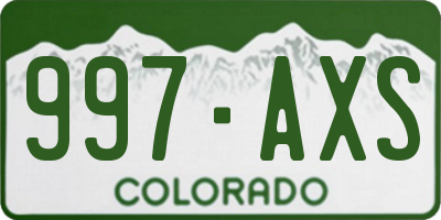 CO license plate 997AXS