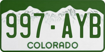 CO license plate 997AYB