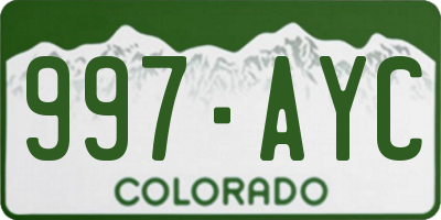 CO license plate 997AYC