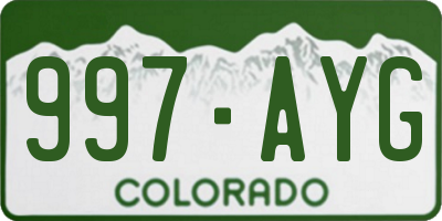 CO license plate 997AYG