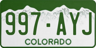 CO license plate 997AYJ