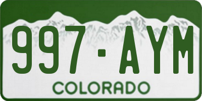 CO license plate 997AYM
