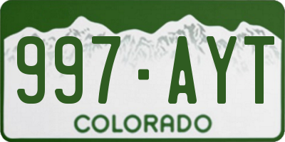 CO license plate 997AYT