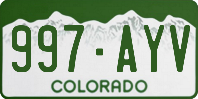 CO license plate 997AYV