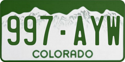 CO license plate 997AYW
