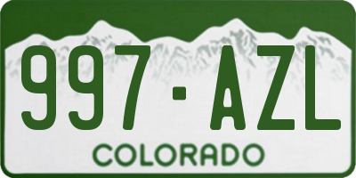 CO license plate 997AZL