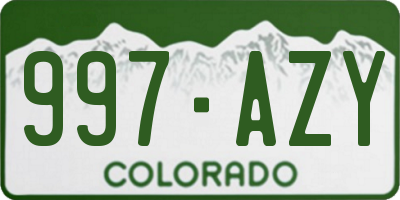 CO license plate 997AZY