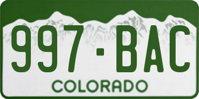 CO license plate 997BAC