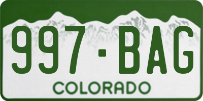 CO license plate 997BAG