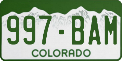 CO license plate 997BAM